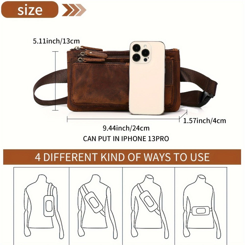 Waist Bag – Genuine Leather, Genuine Leather Waist Vintage Crazy | Bag Vero – detail view 5