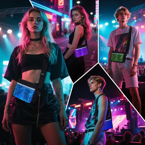 LED Crossbody Bag Small Light Up Purse Glowing Handbags Mini Shoulder Bags Women Luminous Wallet for Party