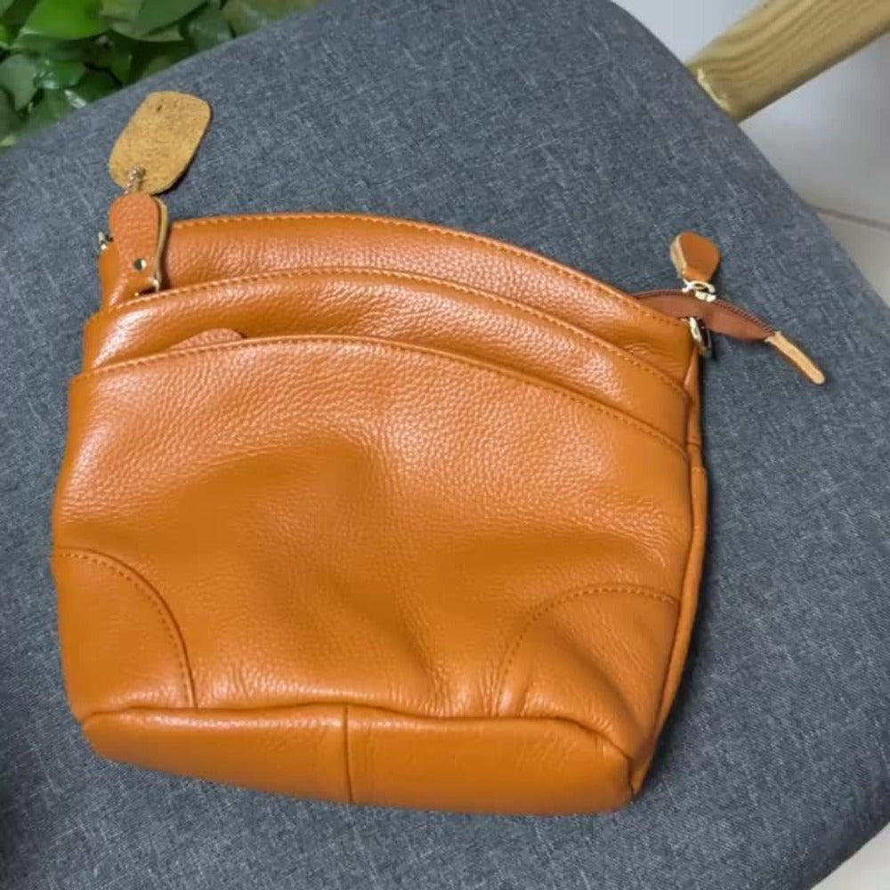 Premium Genuine Cowhide Leather Crossbody Bag - Luxurious, Versatile, And Spacious With Ample Storage - Handbag Purse Cross Body Bow Pendant Organizer Smart Phone Pockets