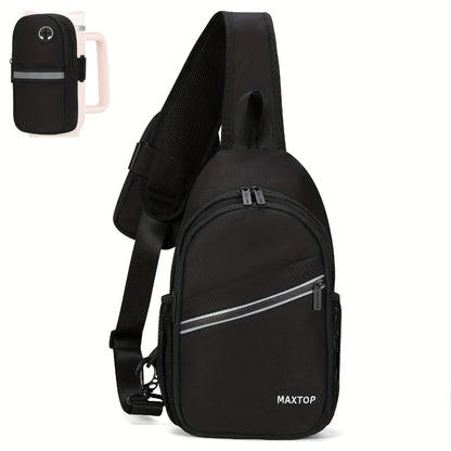 Sling Backpack Crossbody Sling Bag with Detachable Phone Bag for Unisex Multipurpose Travel Hiking Chest Bag