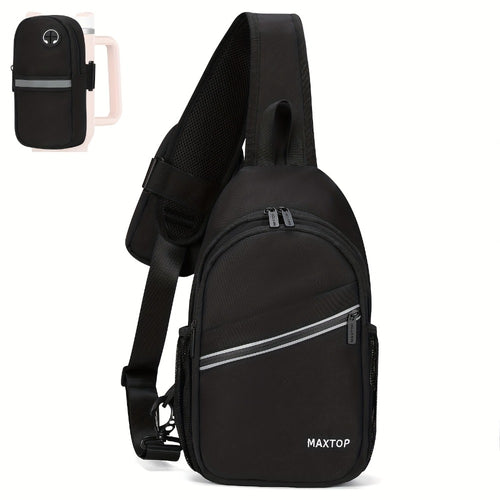 Sling Backpack Crossbody Sling Bag with Detachable Phone Bag for Unisex Multipurpose Travel Hiking Chest Bag