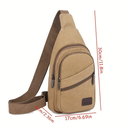 [Large Capacity Lightweight Sling Bag] Multipurpose Travel Sling Bag, Chest Bag, Canvas Crossbody Bag, Large Capacity Lightweight Bag For Men Everyday Use