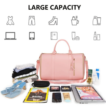 Convertible Garment Bag With Shoulder Strap, 4-in-1 Nylon Suit Travel Bag, Foldable Storage For Business Trips