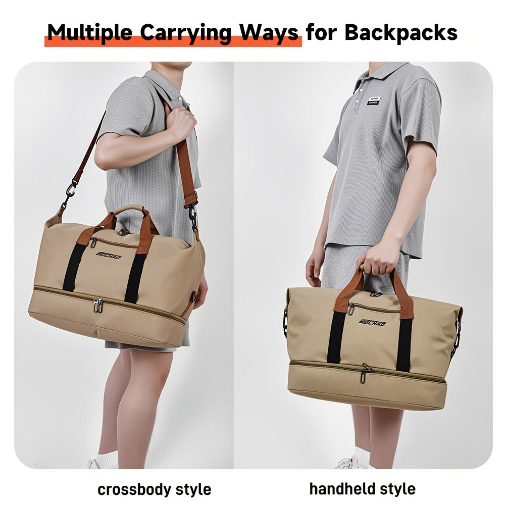 Travel Duffel Bag with Luggage Handle Strap, Multi-Purpose Gym Workout Bag for Men Women, Portable Weekender Bag for Business Trip