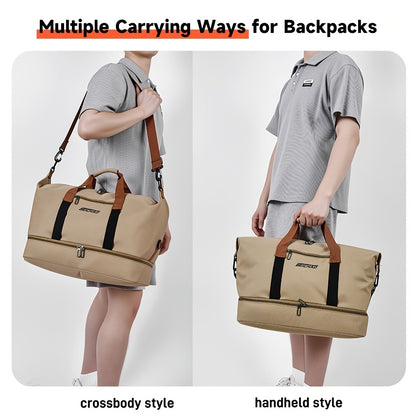 Travel Duffel Bag with Luggage Handle Strap, Multi-Purpose Gym Workout Bag for Men Women, Portable Weekender Bag for Business Trip