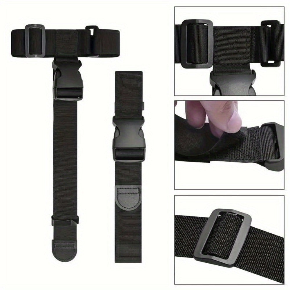 3pcs Heavy Duty Adjustable Luggage Strap - Durable Nylon Carrying Case Strap With Safety Buckle, T-strap Design For Ease Of Use, Perfect For Travel - Black, Travel Accessories | Minimalist Luggage Strap | Quick Release Buckle, Travel Luggage