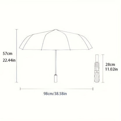 Automatic Opening And Closing Umbrella - Stained Glass Butterfly Pattern, Sturdy 8-Frame Construction, Portable Folding Design, Halloween And Christmas Gift, Multi-Functional Umbrella Suitable for All Occasions