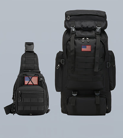 Set of 2pcs 21.13gal Spacious Multifunctional Camouflage Tactical Hiking Backpacks Featuring Various Compartments And a MOLLE System, Ideal for Outdoor Adventures, Camping, Trekking