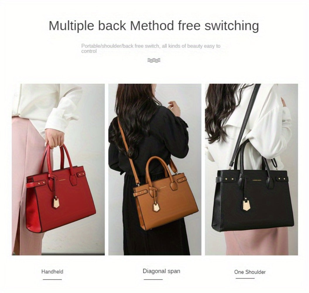 3pcs Women'S Tote Set - Large Capacity Commuter Tote Vintage Single Shoulder Crossbody Multi-Piece Bag