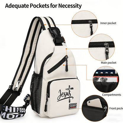A Large Capacity Crossbody Bag Featuring a Print, with an Adjustable Strap, Lightweight And Foldable, Ideal for Outdoor Adventures, Work, And Everyday Use, Making It an Excellent Gift for Valentine'S Day Or for Christians