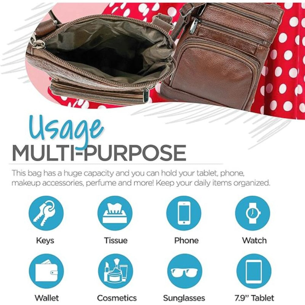 Women's Wallet – Genuine Leather, Multi Pocket, Adjustable Strap | Bag Vero – detail view 70