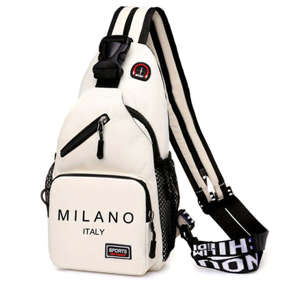 Italian-style Crossbody Bag - Large Capacity Convertible Backpack/shoulder Bag with Adjustable Shoulder Strap, Durable Polyester - Suitable for Travel And Daily Commuting - Unisex Backpack, (white/black) Crossbody Bag, Multi-functional Tote Bag