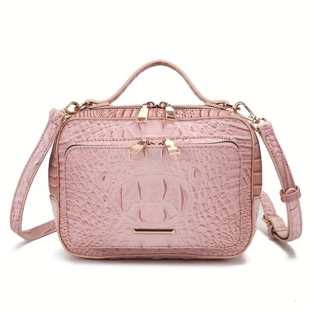 Crossbody Bag for Women – Vegan Leather, Crocodile Pattern Top Handle Satchel | Bag Vero – detail view 2