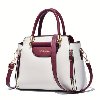 Stylish Women'S Handbag Featuring a Color-Blocked Crossbody Design, a Fashionable Satchel with Multiple Compartments