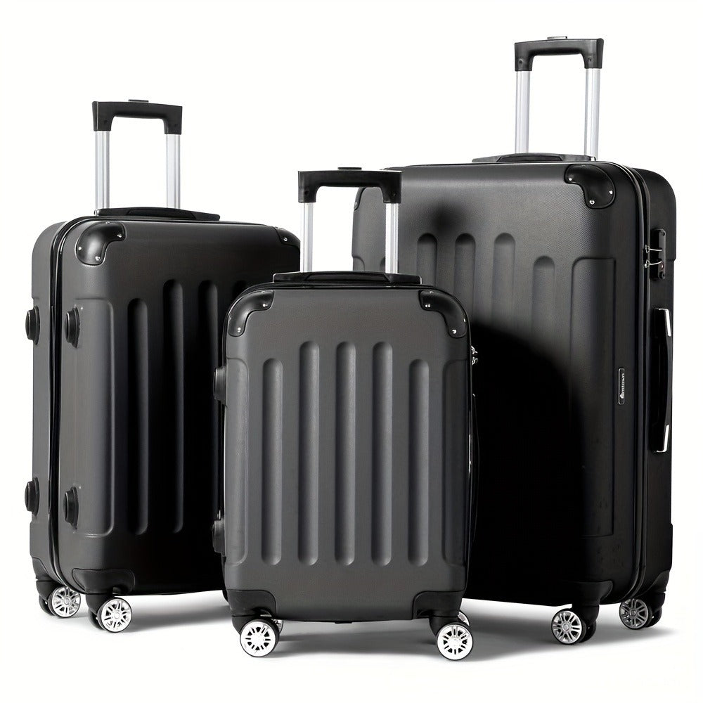 3pcs Luggage with Corner Protectors, 20/24/28-Inch, Durable Hard Shell, 360 Spinner Wheels, with TSA Lock, Multifunctional Large Capacity, Lightweight Travel Suitcase