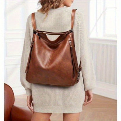 3pcs Women's Set Bag - Large Capacity Solid Color Shoulder Bag Set Backpack Multiple Ways to Carry Daily Commute
