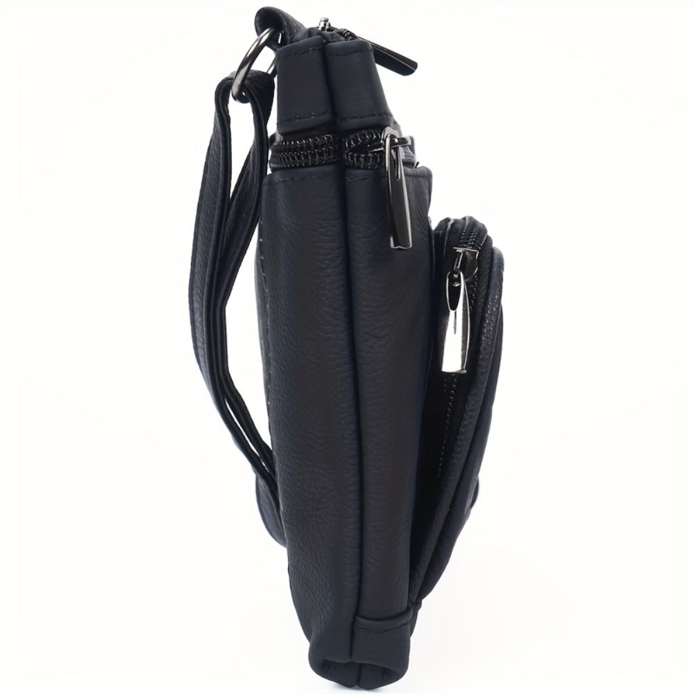 Genuine Leather Horizontal Crossbody Bag Multifunctional Coin And Mobile Phone Storage Bag