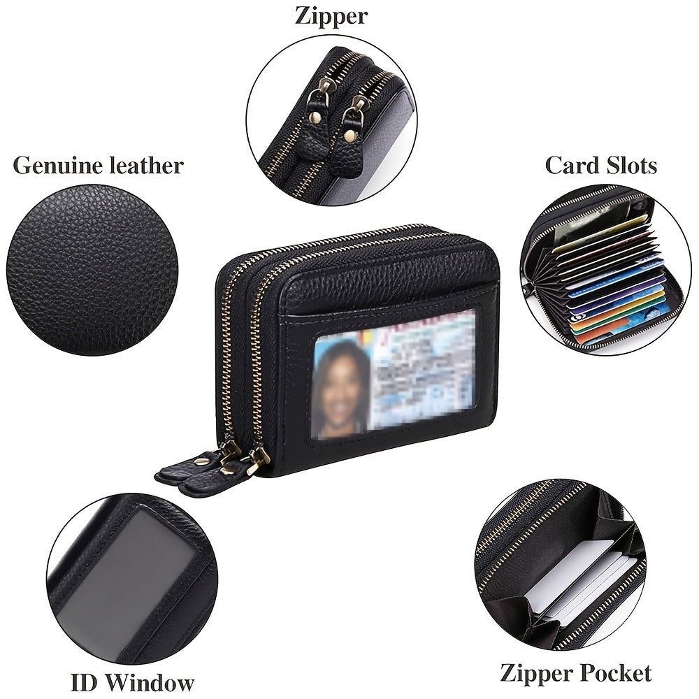 1pc, Women'S Wallet, RFID Blocking Purse, Classic Style 12-Card Slots, Coin Pockets & Cash Compartments, Elegant Gift