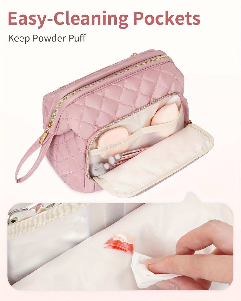 Spacious Women'S Travel Makeup Organizer, Versatile Cosmetic Bag for Brushes, Toiletries, And Additional Items. Ideal Full-Size Container for Travel, Perfect As a Gift for Women