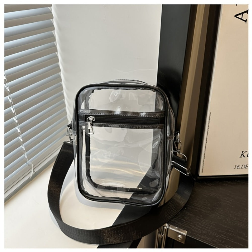 Men's Crossbody Bag – Clear, Adjustable Strap, Transparent | Bag Vero – detail view 2