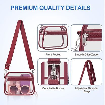 PVC Transparent Crossbody Bag, Suitable For Various Occasions When Going Out. It Is Simple, Casual And Convenient For Quick Security Check. It Is Suitable For Both Men And Women.