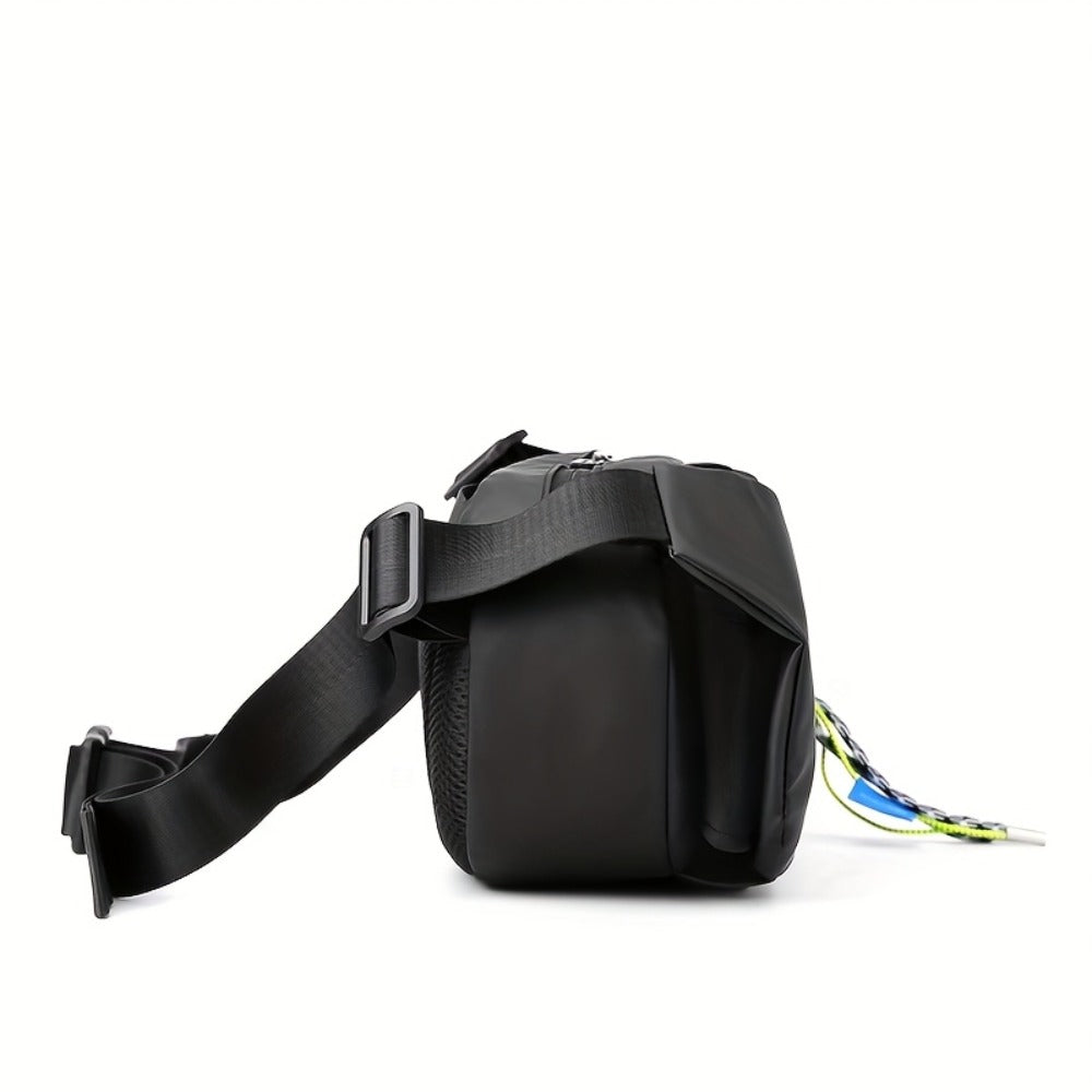 High Quality shoulder bag, high-density nylon fabric, magnetic buckle, flexible, trendy, portable water cup bag, large capacity, fashionable, Men's bag, breathable, smooth zipper, free pendant for same day shipment
