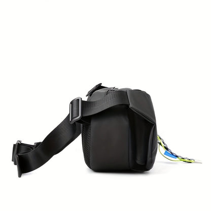 High Quality shoulder bag, high-density nylon fabric, magnetic buckle, flexible, trendy, portable water cup bag, large capacity, fashionable, Men's bag, breathable, smooth zipper, free pendant for same day shipment