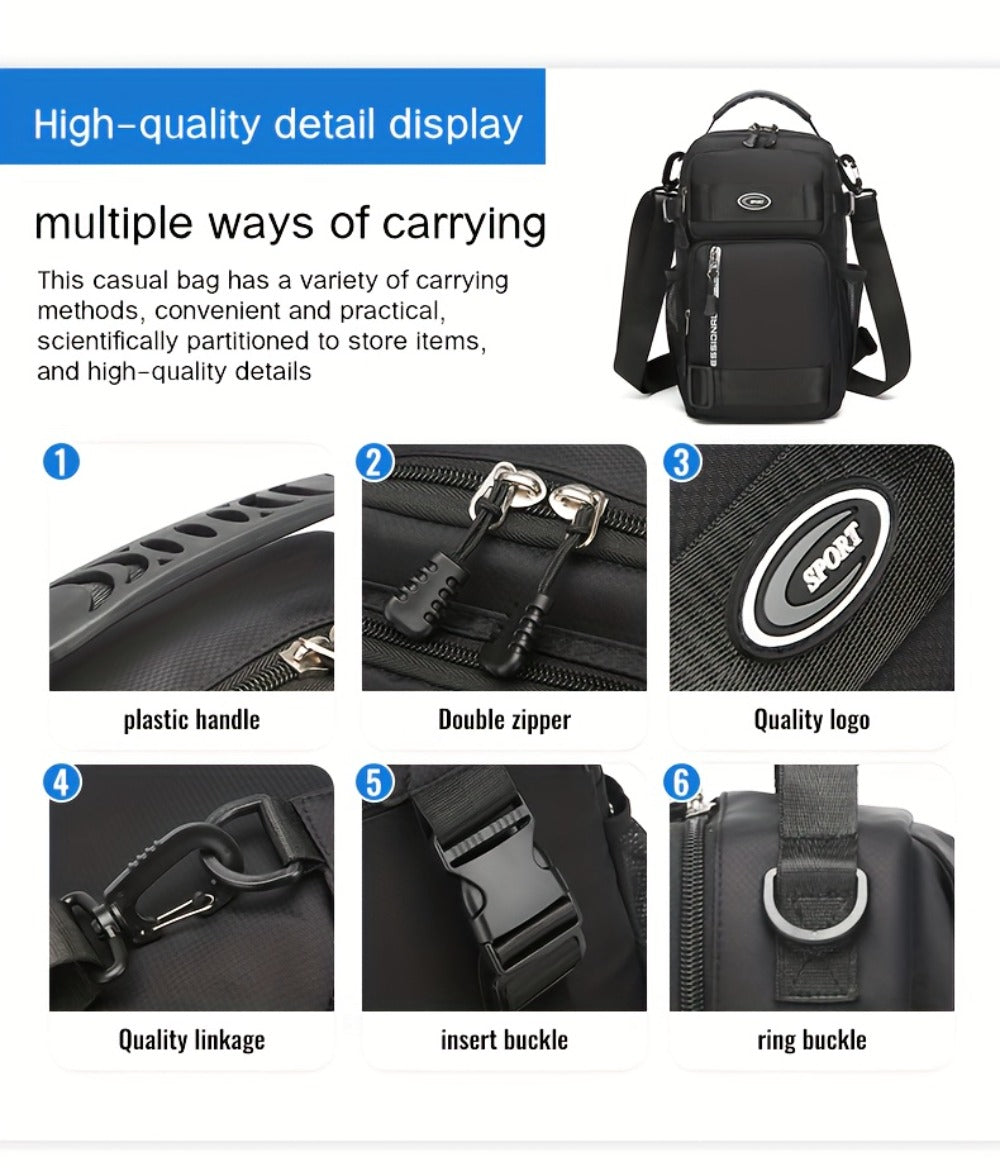 Men's Chest Bag Crossbody Sling Bag for Women Large Capacity Fashionable Travel Casual Phone Holder Gift for Boyfriend Him Perfect Gift Idea Four Types Of Carrying Methods Single Shoulder, Crossbody, Double Back, Handbag