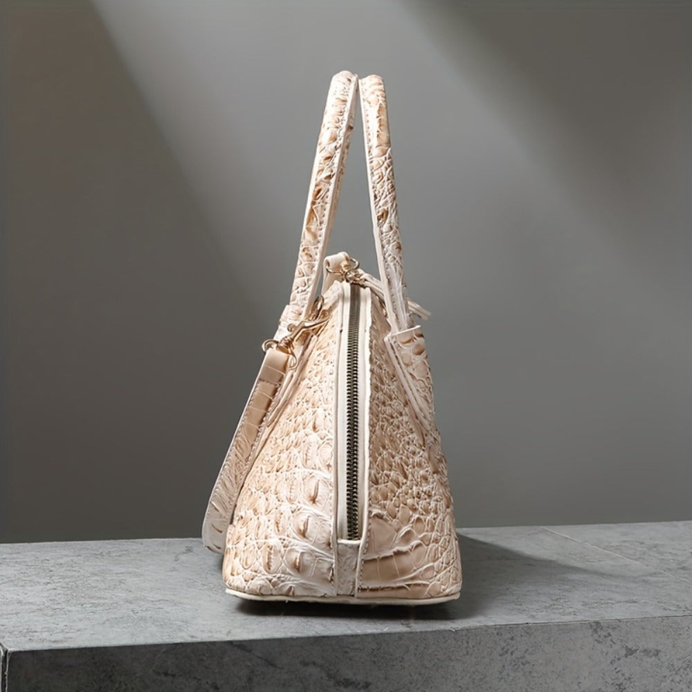 Luxurious Crocodile Print Top Handle Satchel Bag - Stylish Crossbody Design, Spacious Interior, Magnetic Snap Closure, Adjustable Shoulder Strap - Women'S Fashion Handbag, Boston Purse, Perfect for Work, Travel, And Daily Use