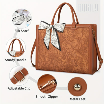 NUBILY Women's High Quality Laptop Tote Bag Compatible for 15.6-inch Laptop, Lightweight Computer Briefcase with Adjustable Strap, Large Capacity Handbag for Travel, - Stylish & Professional for a day/NUBILY Laptop Bag for Women 15.6-inch, High
