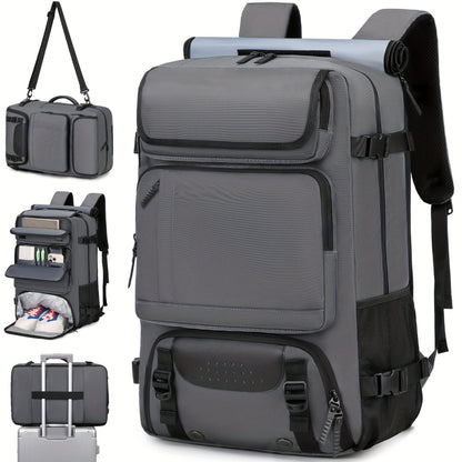 Men's travel backpack with laptop compartment, shoe compartment and adjustable strap - hiking, business and outdoor adventures