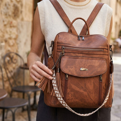 Backpack for Women – 5 Colors, PU Leather, for Travel & Work | Bag Vero – detail view 16