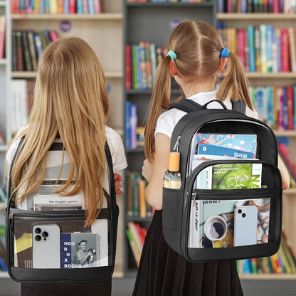 Clear Backpack with Adjustable Shoulder Strap, Heavy Duty Transparent, School Bag, Bookbag, Gift Idea, Casual for College, Back to School, for Student s Boys And Girls, for Teenager