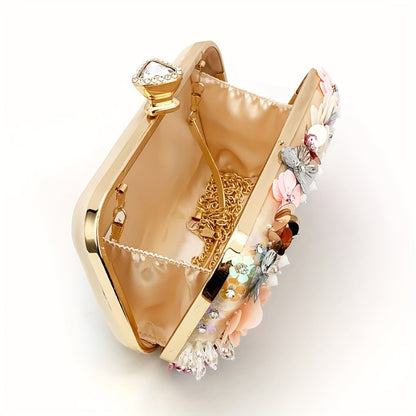 Flower bag single shoulder crossbody bag cheongsam bag fairy hand-held bag banquet bag bridesmaid bride small square bag
