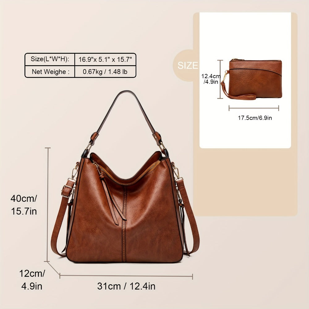 New Style Fashionable Retro Women'S Tote Bag, Mother Bag, Easy And High-End Handbag, Casual And Versatile, Suitable for Commuting, Large Capacity, Single Shoulder And Crossbody Bag