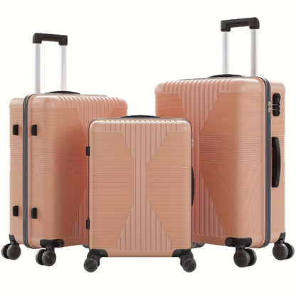 Three-Piece Luggage Set, Featuring Suitcase Collections with Four Spinner Wheels, a Lightweight Trolley Travel Case Suitable for Carry-On And Check-In During Business Trips, Available in Sizes 20", 24", And 28"