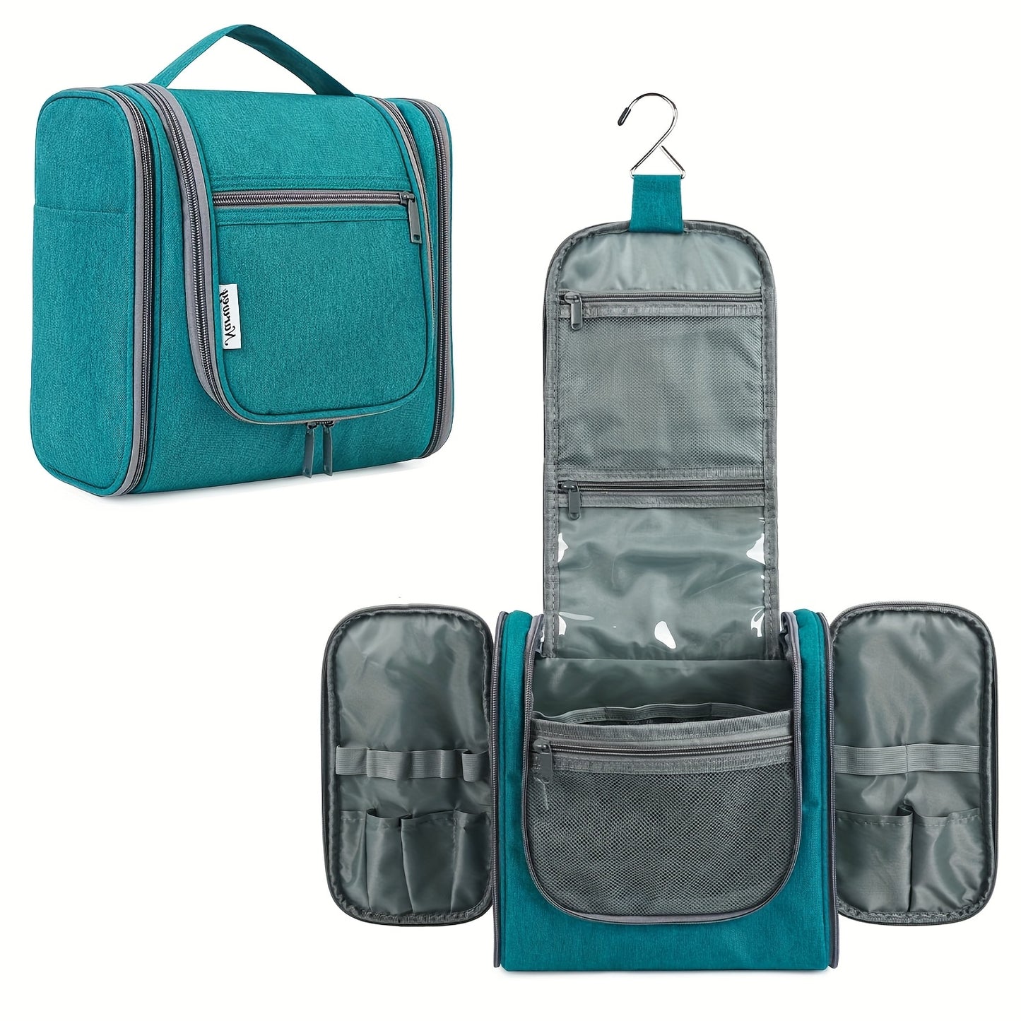 Women' Large Hanging Toiletry Bag - Large Capacity Travel Cosmetic Organizer with Hanging Hook & Top Handle, Lightweight Suitable for Holiday Trips, Zipper Closure, Multiple Pockets, Portable Makeup Case for Daily Commute and Storage