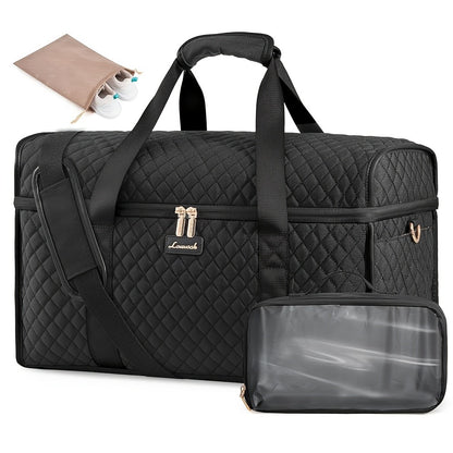 LOVEVOOK Travel Duffle Bag, Weekender Bags For Women, Carry On Duffel Bags For Airplanes, Overnight Bag With Toiletry Bag, Hospital Bag for Labor and Delivery, Yoga Gym Bag with Wet Pocket, 3pcs Set