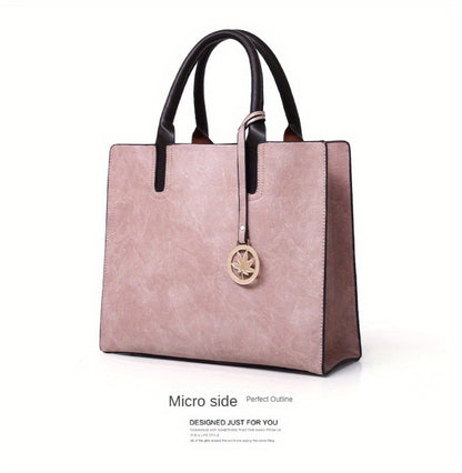 Set of 3 Vintage-Inspired Women'S Bags - Includes a Tote with Chain, a Crossbody Bag, And a Coin Purse