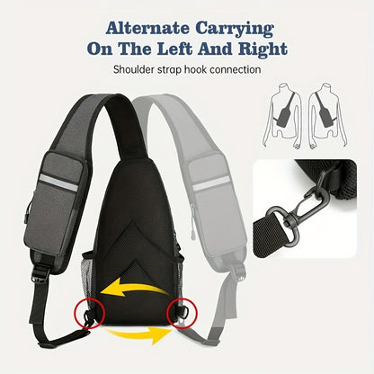 Lightweight Crossbody Sling Backpack for Women & Men - Large Capacity Chest Bag with Multi-Compartment, Adjustable Strap, Hands-Free Diagonal Pack for Hiking, Travel, Commuting - Casual Daypack ()