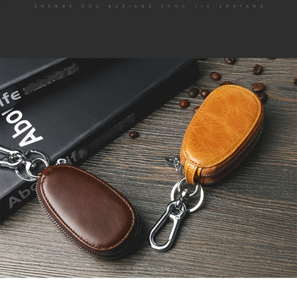 A Multifunctional Double-Layer Car Key Pouch for Men, Featuring a Retro Leather Design, Smart Folding Key Protection, And a Stylish Business Wallet