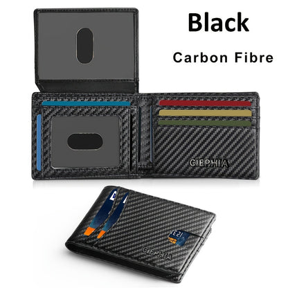 Men's Wallets Slim Bifold RFID Blocking Card Holder with 2 ID Window, Credit Card Holder 2 Deep Cash Pocket Money Bags Gifts for Him