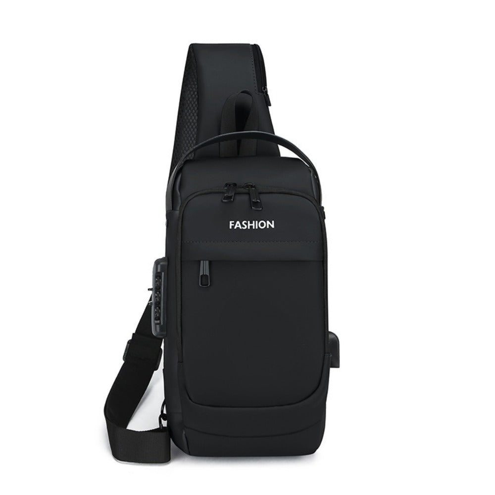 Combination Lock Security Chest Bag - Large Business Crossbody, Durable Travel & Work Tote