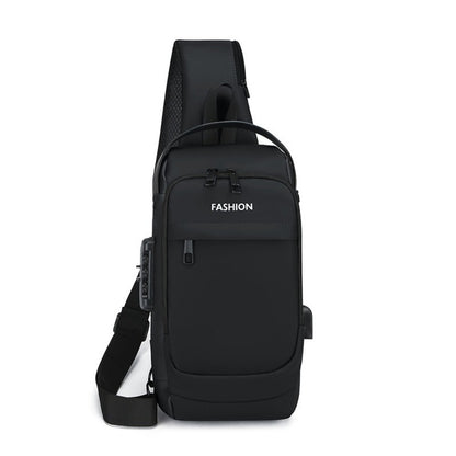Combination Lock Security Chest Bag - Large Business Crossbody, Durable Travel & Work Tote
