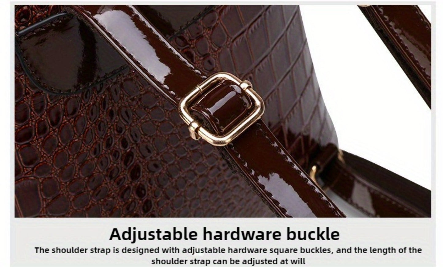 6pcs Set PU Minimalist Crocodile Embossed Women's Bag Set, High Cost Performance, Includes: Backpack, Tote Bag, Shoulder Bag, Clutch, Keybag, Wallet
