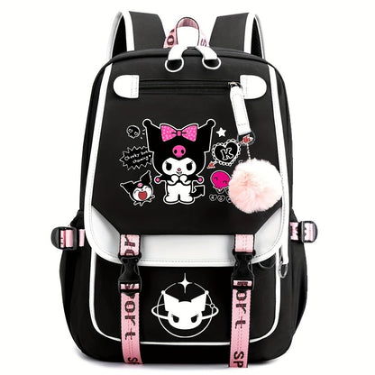 Sanrio Kuromi Backpack Cartoon Laptop Backpack Cute Large Travel Bag Casual Backpacks