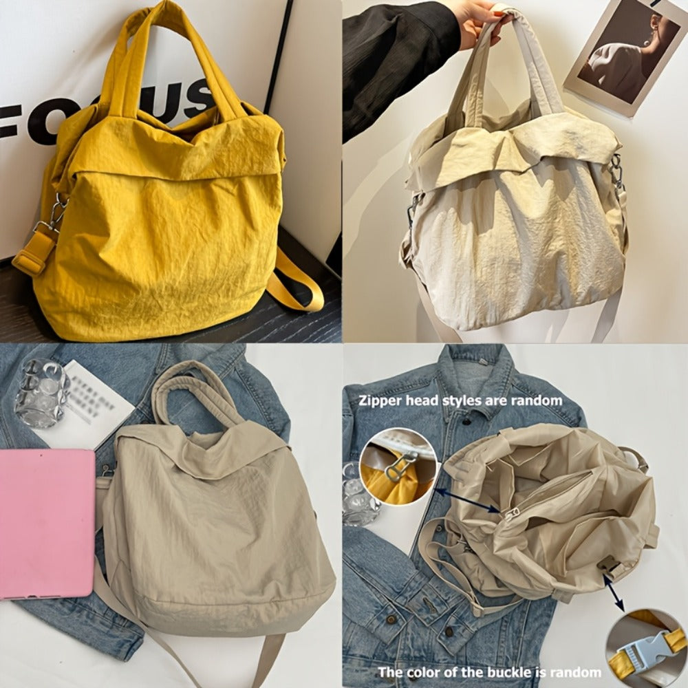 [Stylish Casual Nylon Bag] Stylish Casual Nylon Bag Lightweight Large-Capacity Nylon Shoulder Bag - Women's Stylish Casual Crossbody Bag for College And High School Students - Everyday Commuting Tote Bag