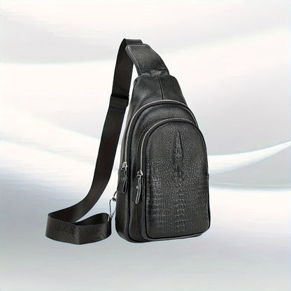 Sling Bag – for Travel & Everyday Use, Crocodile Pattern Chest Earphone Hole | Bag Vero – detail view 3