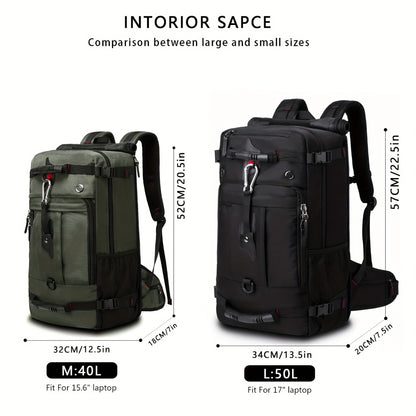 Spacious Travel Backpack, Versatile Shoulder Bag, Men'S Hiking Pack, Outdoor Sports Rucksack, Everyday Daypack, School Backpack, Compatible with 15.6-Inch And 17.3-Inch Laptops