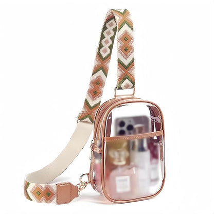 Clear Sling Bag, Clear TPU Fanny Pack, Stadium Approved Crossbody Bag,Transparent Chest Bag with Adjustable Strap,Crossbody Purses for Concerts Sports